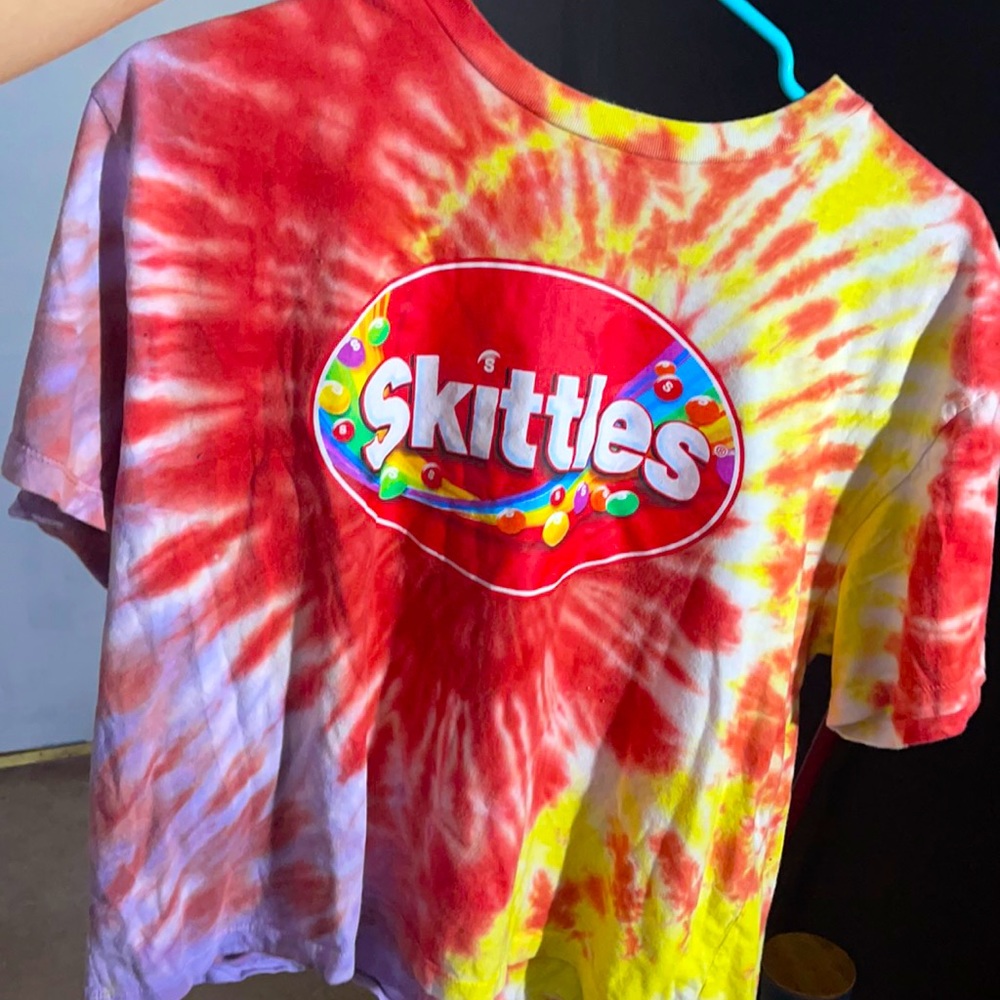 rainbow tie dye skittles crop top